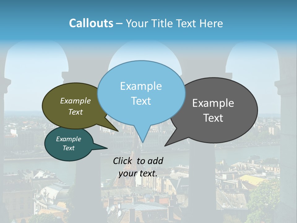 Budapest Panorama - Hungarian Capital Viewed Trough Arches PowerPoint Template