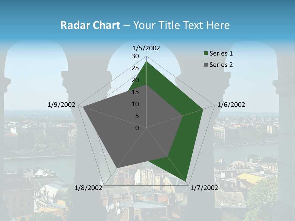 Budapest Panorama - Hungarian Capital Viewed Trough Arches PowerPoint Template