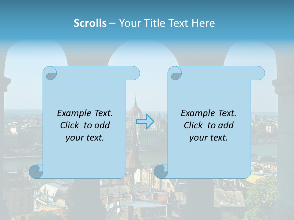 Budapest Panorama - Hungarian Capital Viewed Trough Arches PowerPoint Template