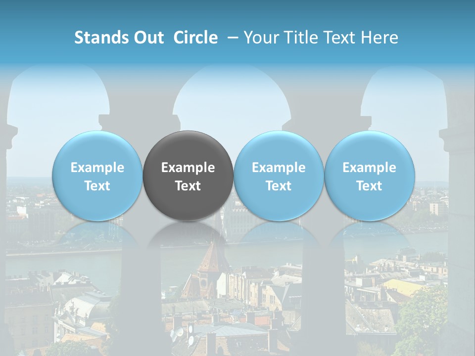 Budapest Panorama - Hungarian Capital Viewed Trough Arches PowerPoint Template