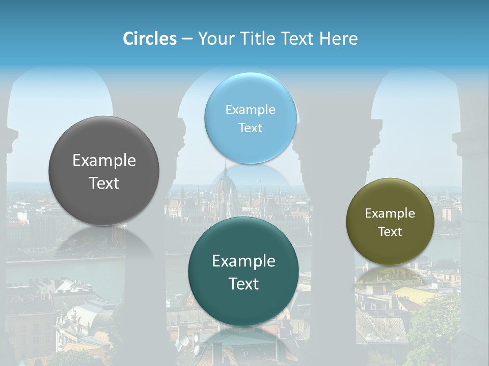 Budapest Panorama - Hungarian Capital Viewed Trough Arches PowerPoint Template