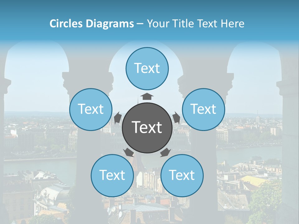 Budapest Panorama - Hungarian Capital Viewed Trough Arches PowerPoint Template