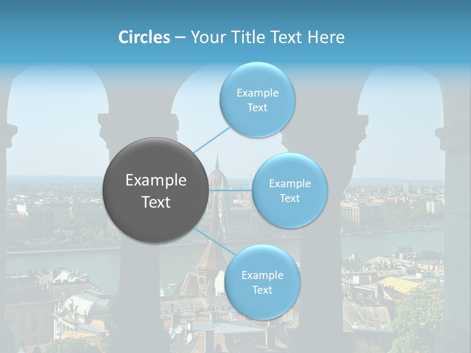 Budapest Panorama - Hungarian Capital Viewed Trough Arches PowerPoint Template