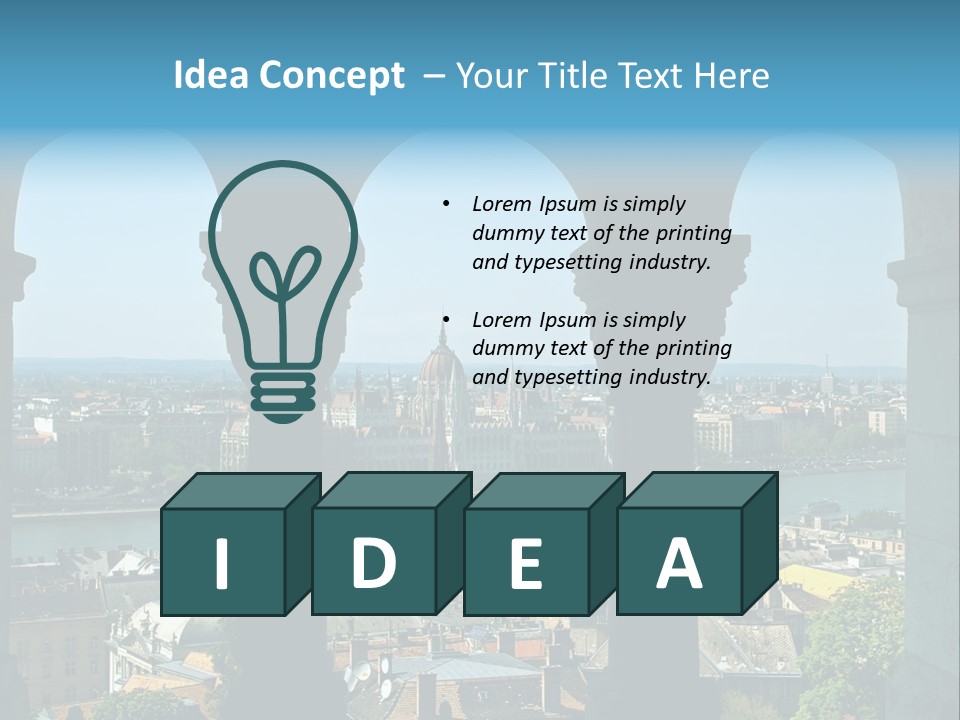 Budapest Panorama - Hungarian Capital Viewed Trough Arches PowerPoint Template