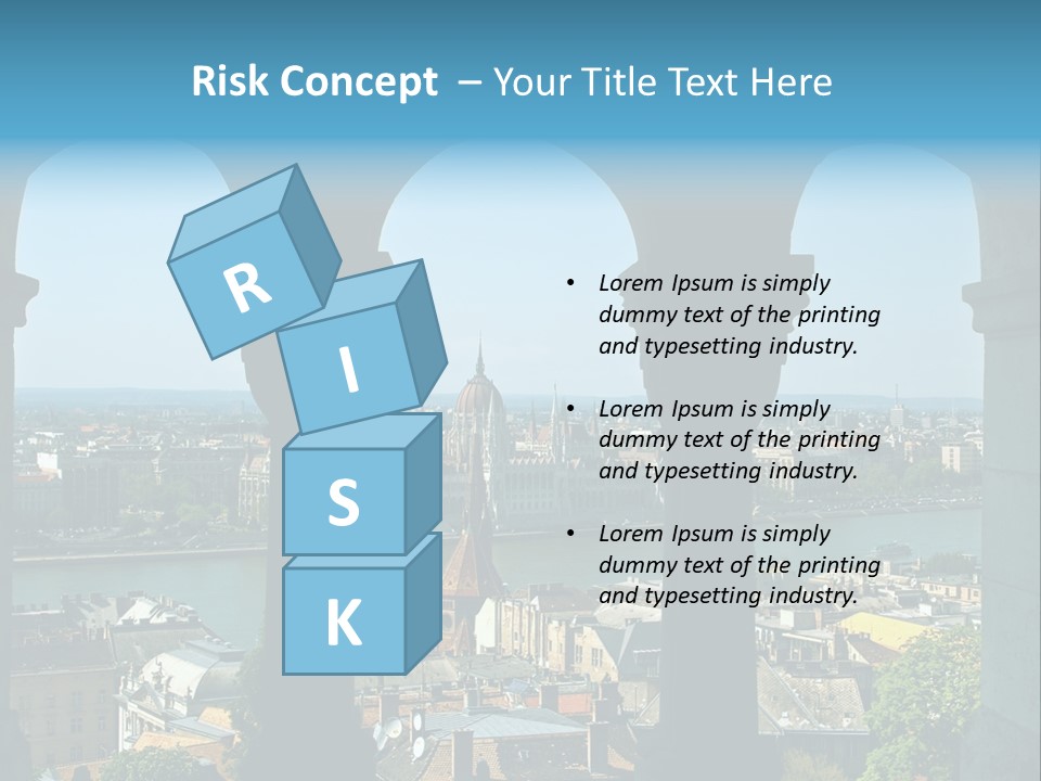 Budapest Panorama - Hungarian Capital Viewed Trough Arches PowerPoint Template