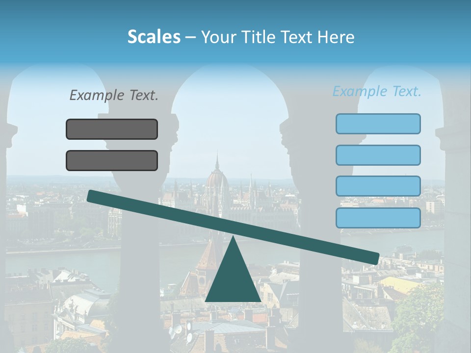 Budapest Panorama - Hungarian Capital Viewed Trough Arches PowerPoint Template