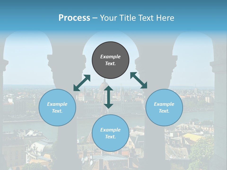 Budapest Panorama - Hungarian Capital Viewed Trough Arches PowerPoint Template