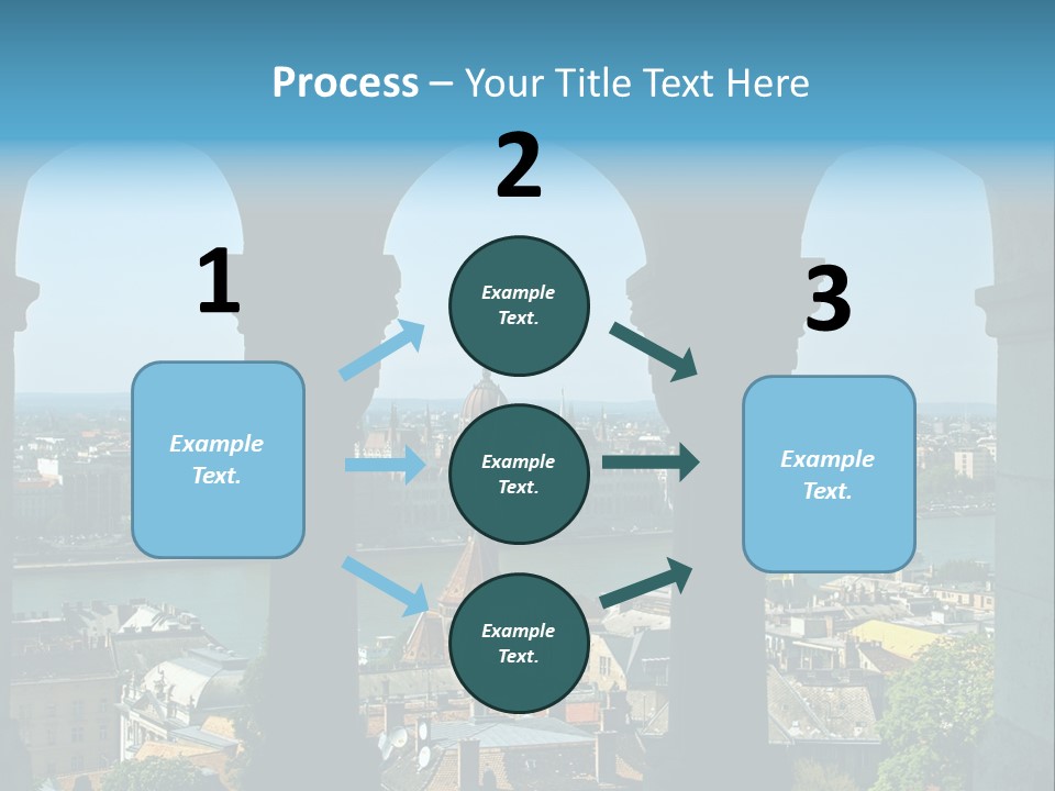 Budapest Panorama - Hungarian Capital Viewed Trough Arches PowerPoint Template