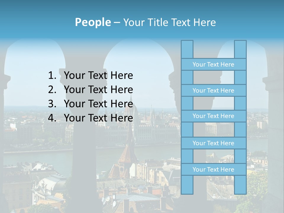 Budapest Panorama - Hungarian Capital Viewed Trough Arches PowerPoint Template