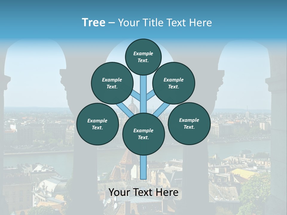 Budapest Panorama - Hungarian Capital Viewed Trough Arches PowerPoint Template