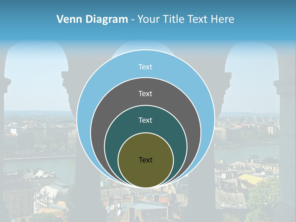 Budapest Panorama - Hungarian Capital Viewed Trough Arches PowerPoint Template
