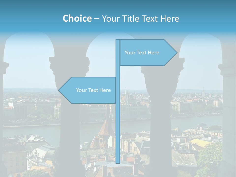 Budapest Panorama - Hungarian Capital Viewed Trough Arches PowerPoint Template