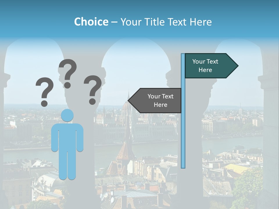 Budapest Panorama - Hungarian Capital Viewed Trough Arches PowerPoint Template