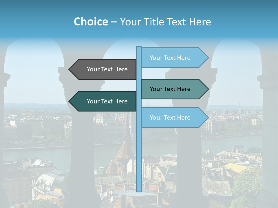 Budapest Panorama - Hungarian Capital Viewed Trough Arches PowerPoint Template