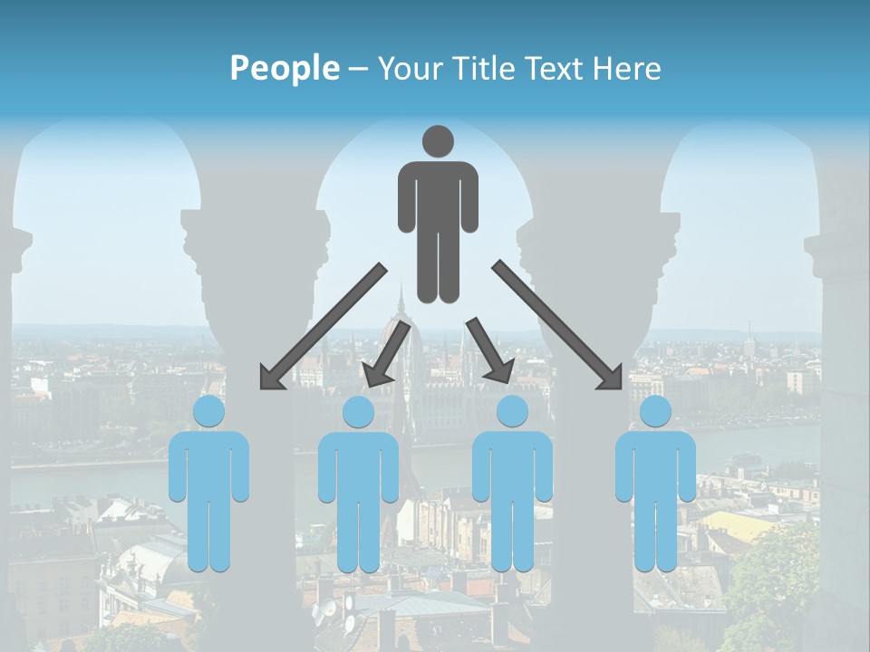 Budapest Panorama - Hungarian Capital Viewed Trough Arches PowerPoint Template