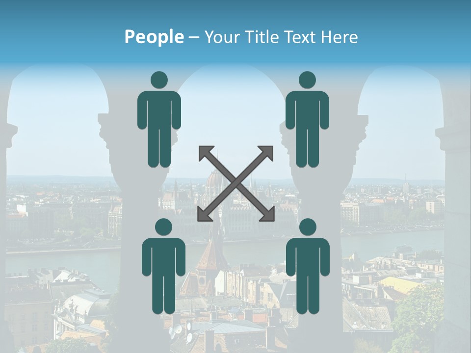 Budapest Panorama - Hungarian Capital Viewed Trough Arches PowerPoint Template