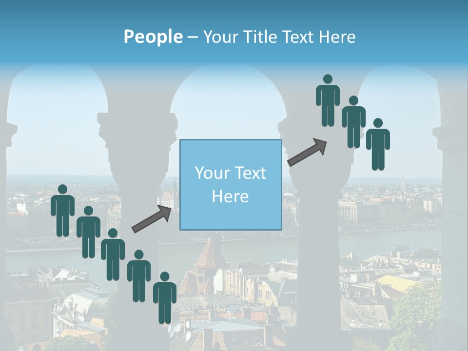 Budapest Panorama - Hungarian Capital Viewed Trough Arches PowerPoint Template