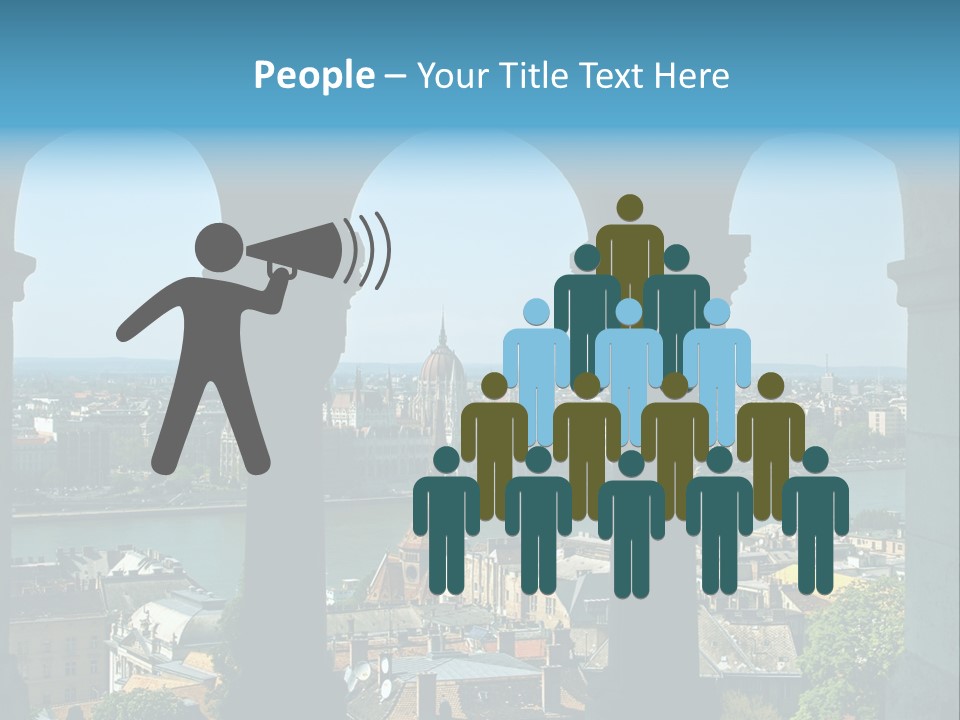 Budapest Panorama - Hungarian Capital Viewed Trough Arches PowerPoint Template