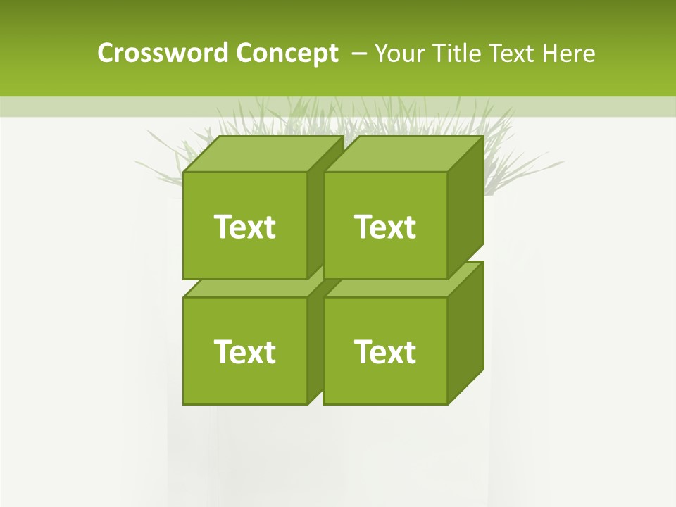 Environment Concept - Green Grass In White Paper Bag PowerPoint Template