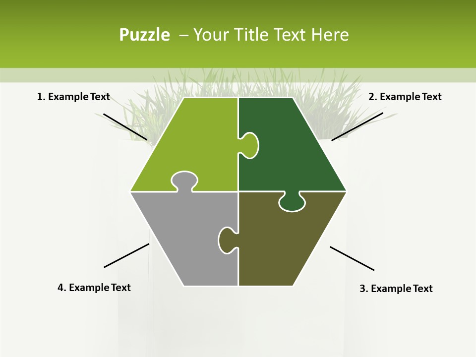 Environment Concept - Green Grass In White Paper Bag PowerPoint Template