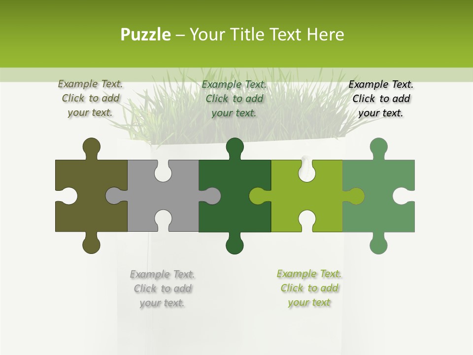 Environment Concept - Green Grass In White Paper Bag PowerPoint Template