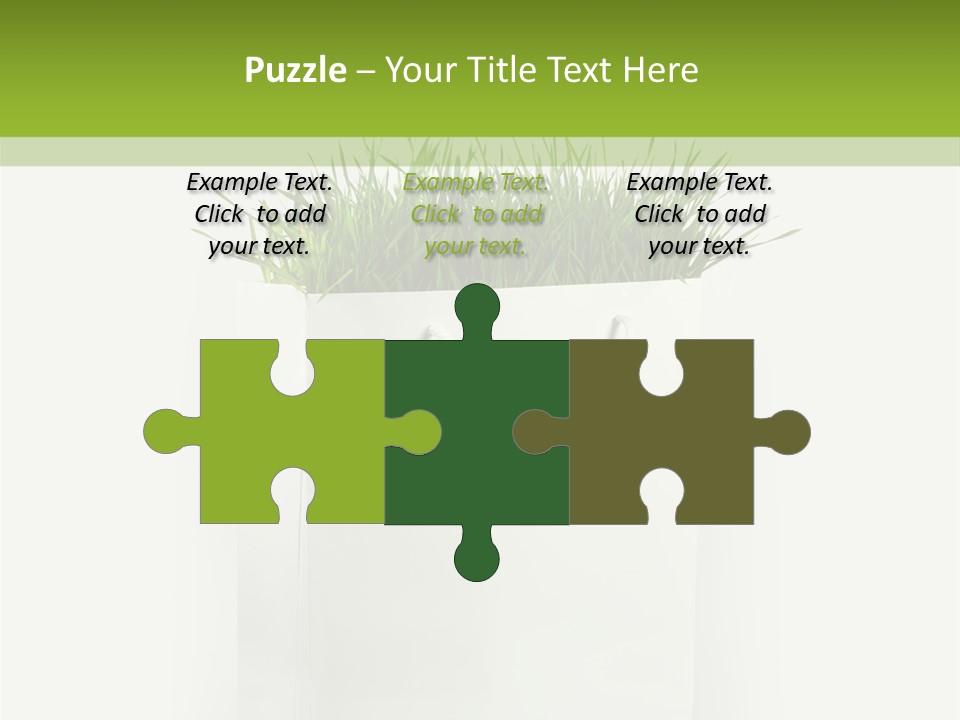 Environment Concept - Green Grass In White Paper Bag PowerPoint Template