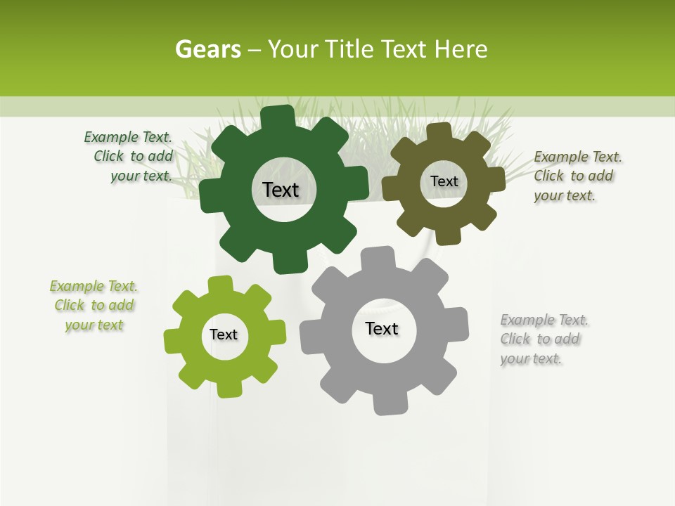 Environment Concept - Green Grass In White Paper Bag PowerPoint Template