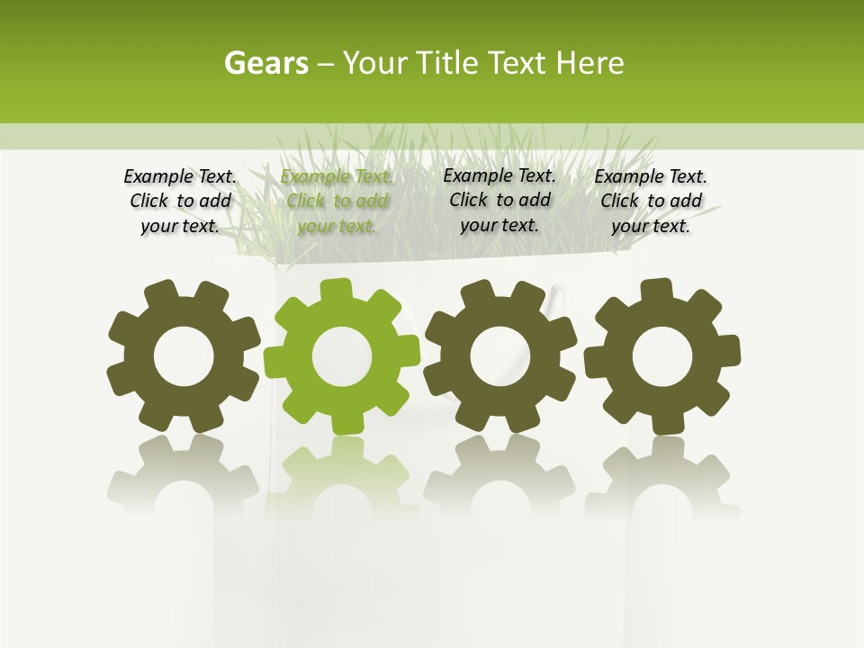 Environment Concept - Green Grass In White Paper Bag PowerPoint Template