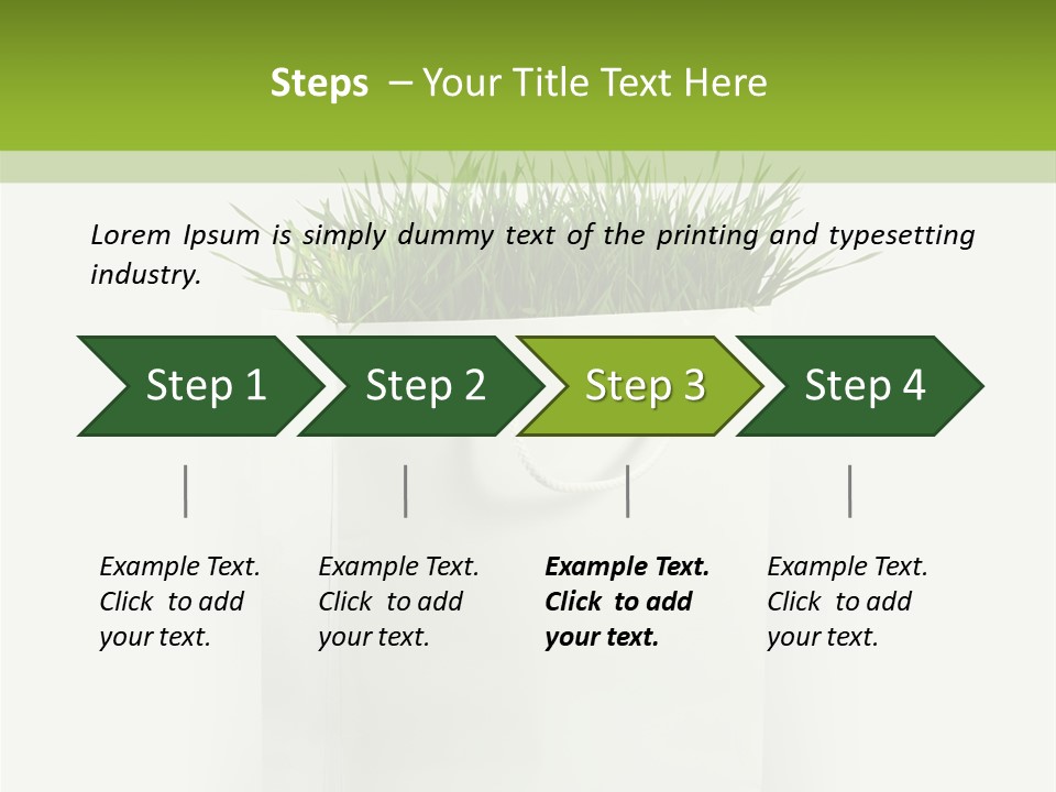 Environment Concept - Green Grass In White Paper Bag PowerPoint Template