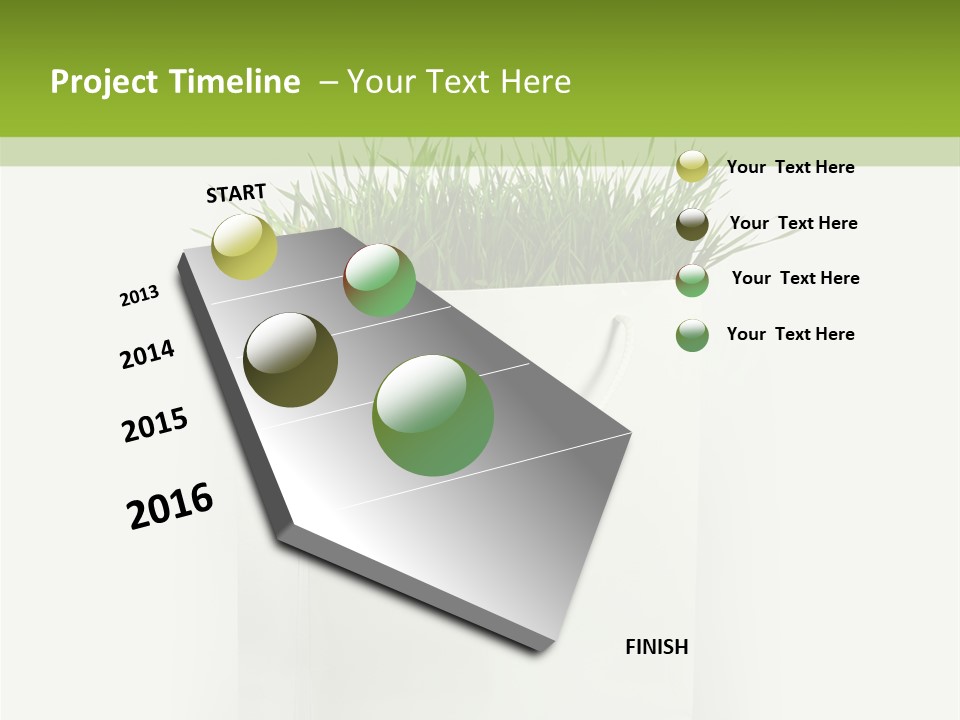 Environment Concept - Green Grass In White Paper Bag PowerPoint Template