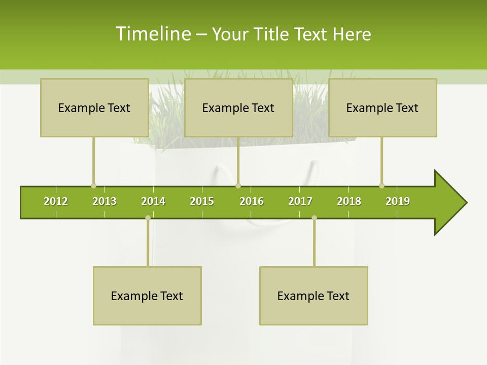Environment Concept - Green Grass In White Paper Bag PowerPoint Template