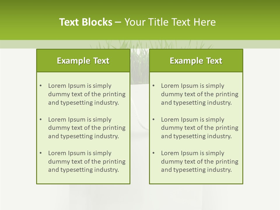 Environment Concept - Green Grass In White Paper Bag PowerPoint Template