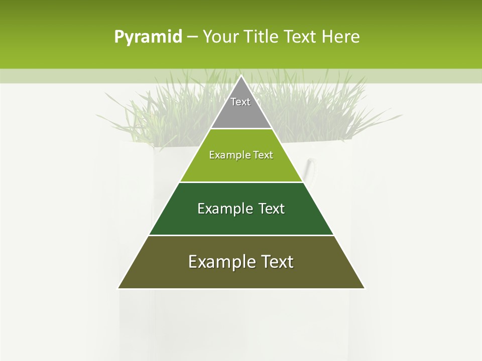 Environment Concept - Green Grass In White Paper Bag PowerPoint Template