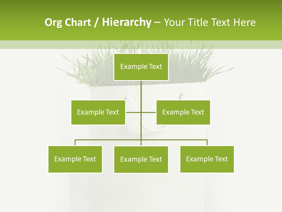 Environment Concept - Green Grass In White Paper Bag PowerPoint Template