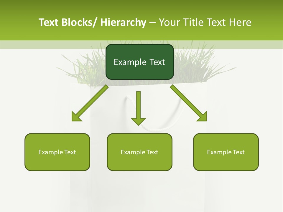 Environment Concept - Green Grass In White Paper Bag PowerPoint Template