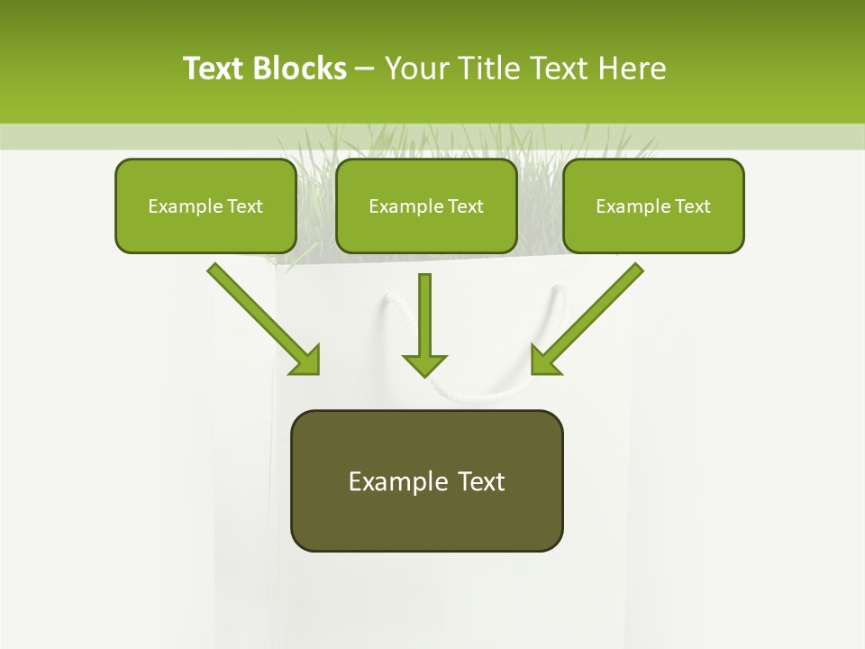 Environment Concept - Green Grass In White Paper Bag PowerPoint Template