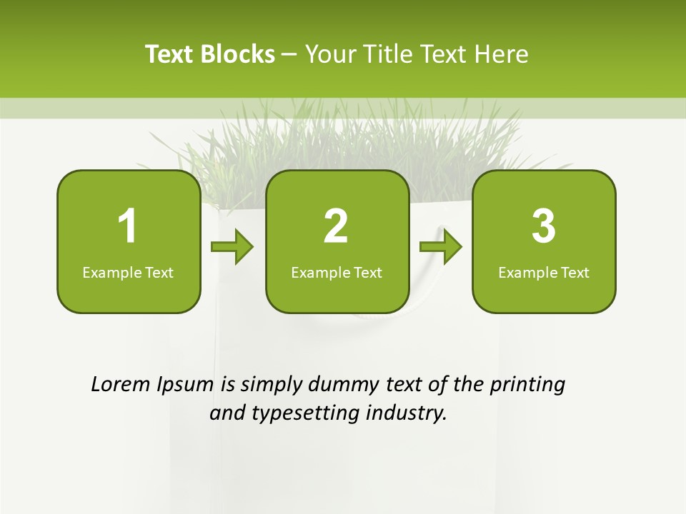 Environment Concept - Green Grass In White Paper Bag PowerPoint Template