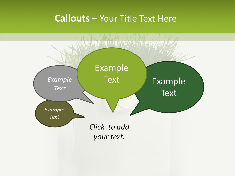 Environment Concept - Green Grass In White Paper Bag PowerPoint Template