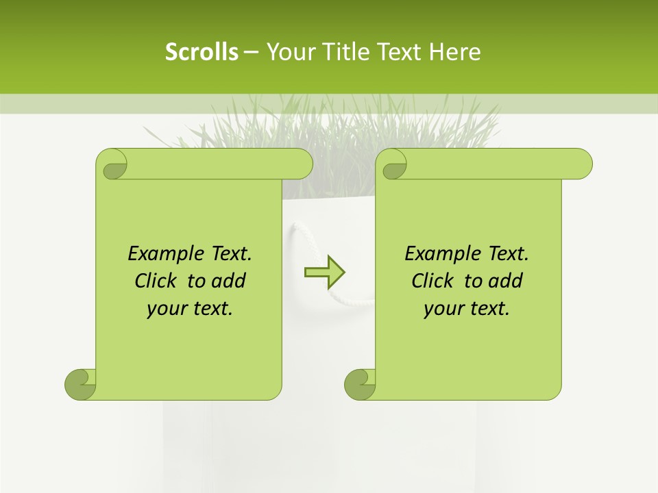 Environment Concept - Green Grass In White Paper Bag PowerPoint Template