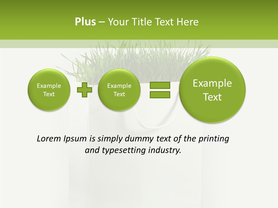 Environment Concept - Green Grass In White Paper Bag PowerPoint Template