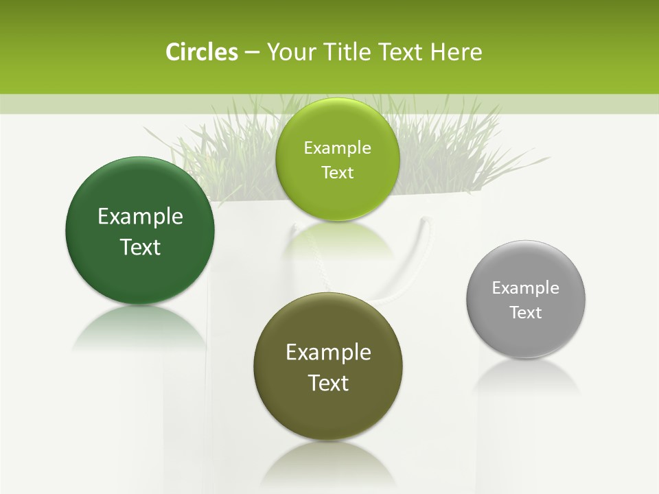 Environment Concept - Green Grass In White Paper Bag PowerPoint Template