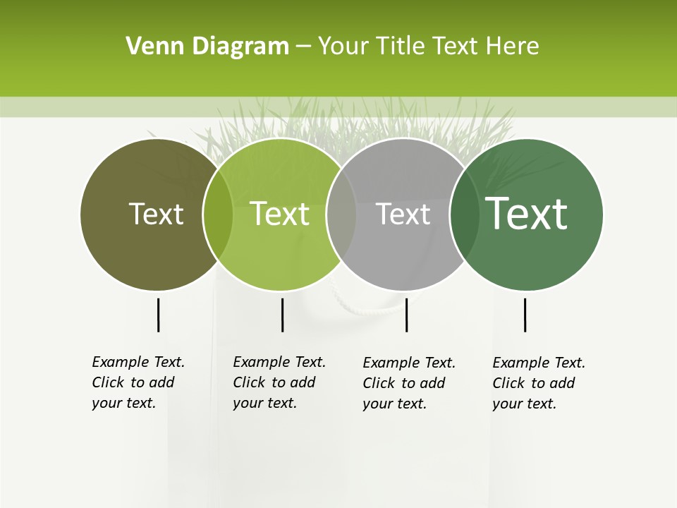 Environment Concept - Green Grass In White Paper Bag PowerPoint Template