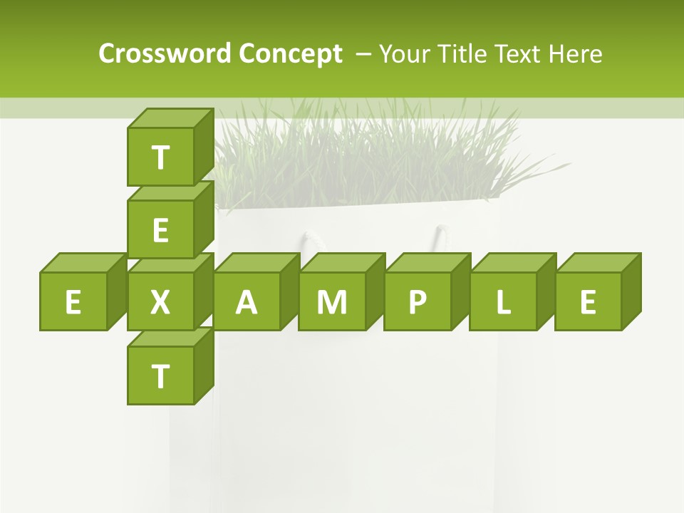 Environment Concept - Green Grass In White Paper Bag PowerPoint Template