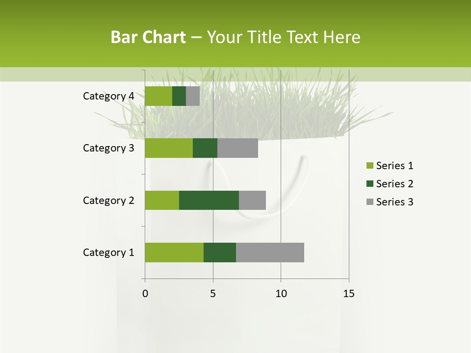Environment Concept - Green Grass In White Paper Bag PowerPoint Template