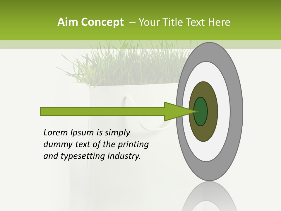 Environment Concept - Green Grass In White Paper Bag PowerPoint Template