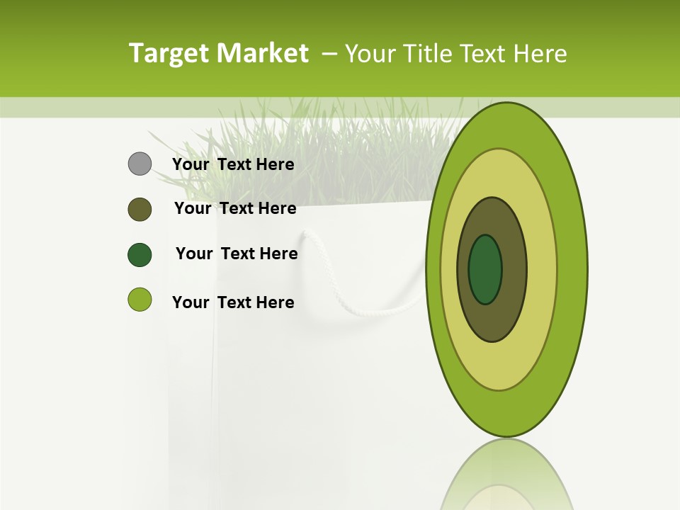 Environment Concept - Green Grass In White Paper Bag PowerPoint Template