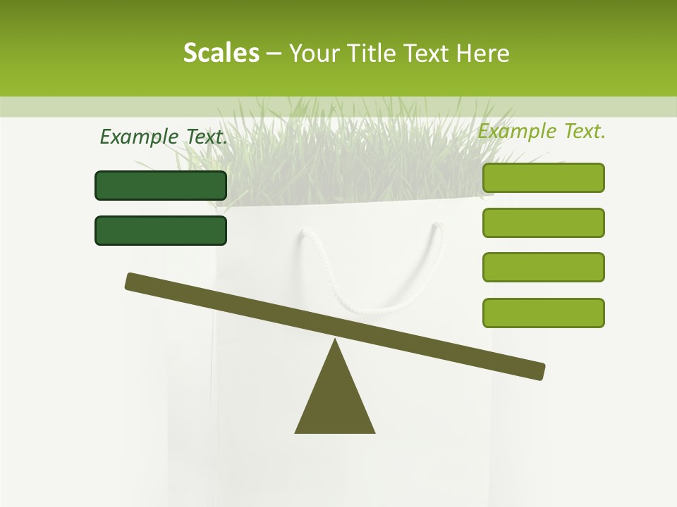 Environment Concept - Green Grass In White Paper Bag PowerPoint Template