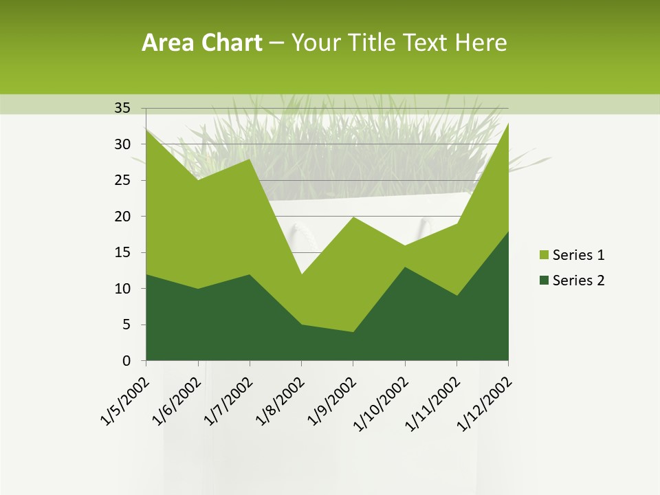 Environment Concept - Green Grass In White Paper Bag PowerPoint Template