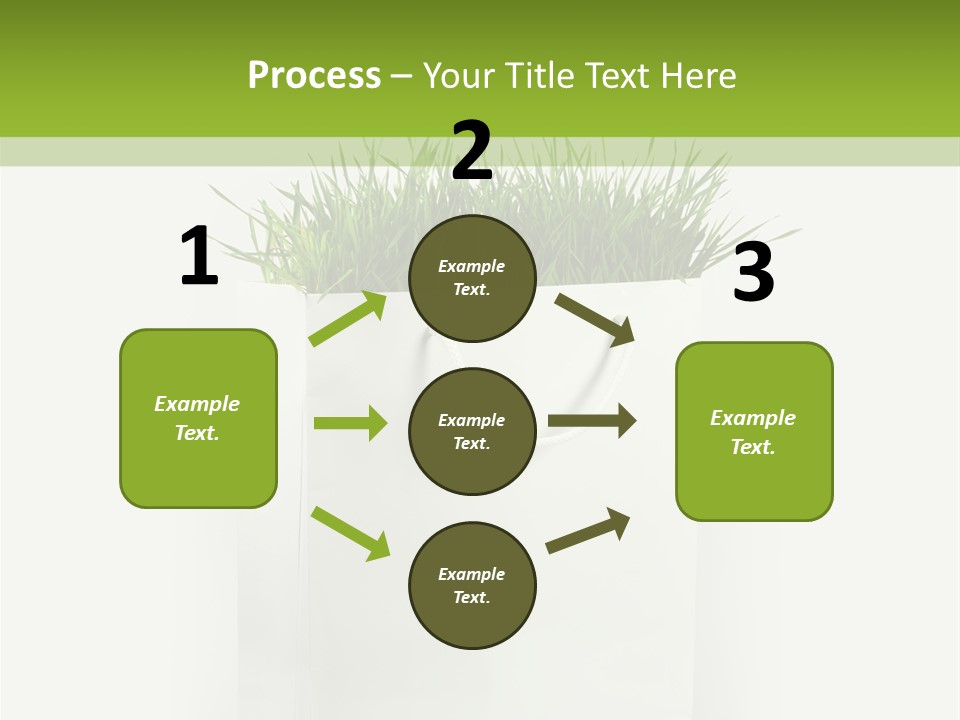 Environment Concept - Green Grass In White Paper Bag PowerPoint Template