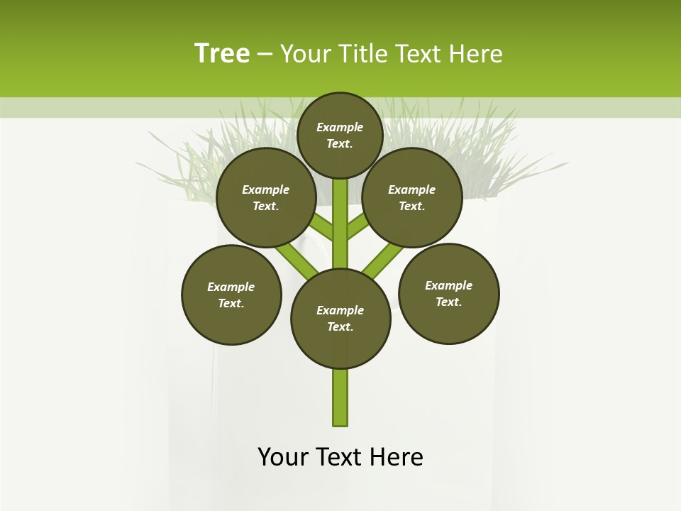 Environment Concept - Green Grass In White Paper Bag PowerPoint Template